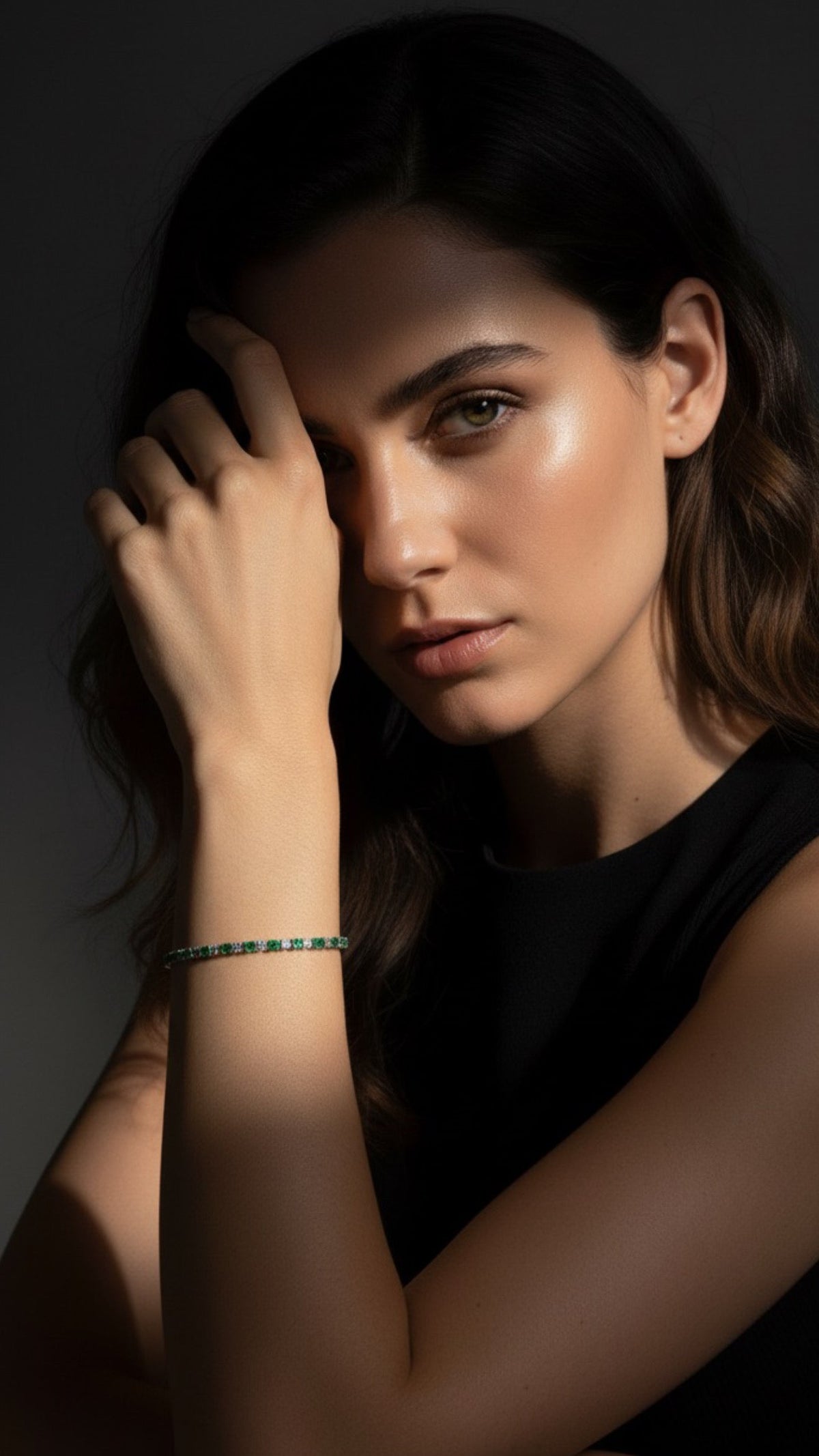 BRACCIALE TENNIS VERDE E BIANCO